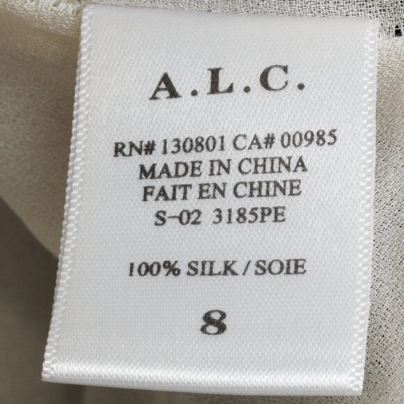 A.L.C. White & Black Bias Silk Painted Floral Skirt - Picture 10 of 11